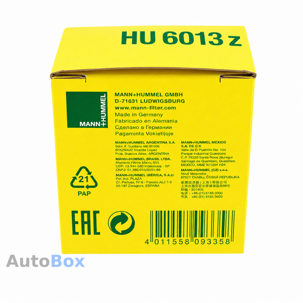 Фильтр масляный MANN HU6013Z 1.8-2.0 TFSI 12- HU6013Z фото