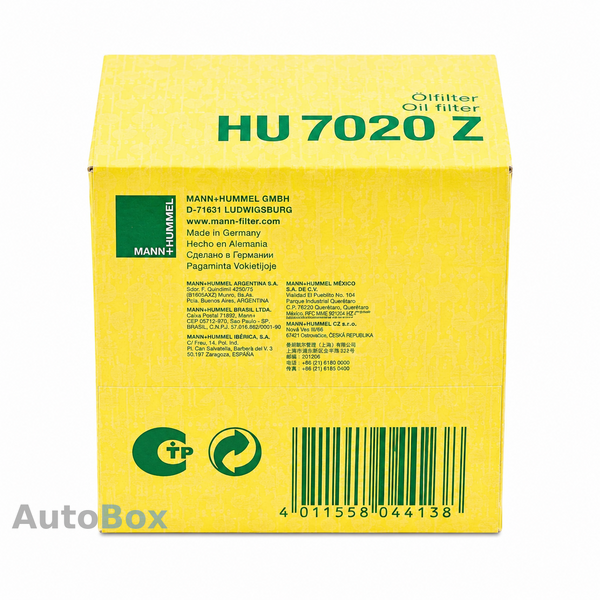 Фильтр масляный MANN HU7020Z 1.6/2.0 TDI 12- HU7020Z фото