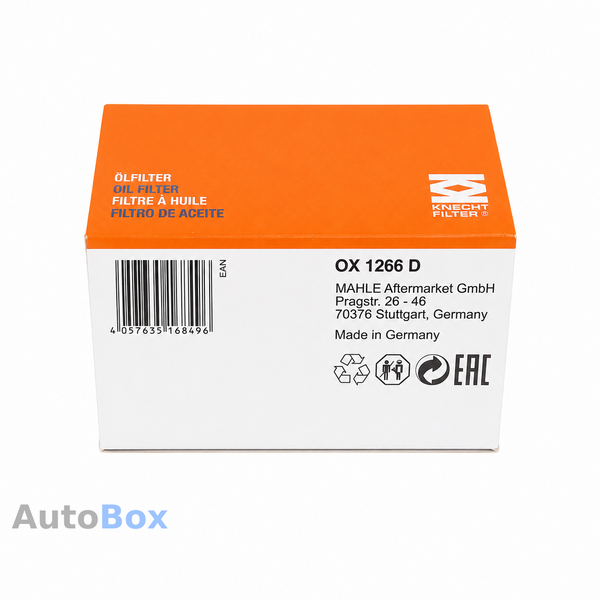 Фільтр масляний Mahle OX1266D 2.0 TDI Mild Hybrid 15- OX1266D фото