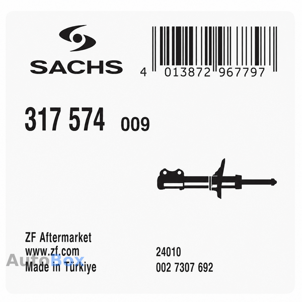 Амортизатор передній Sachs 317574 D55 Audi A3 Golf V VI Octavia A5 Leon 317574 фото